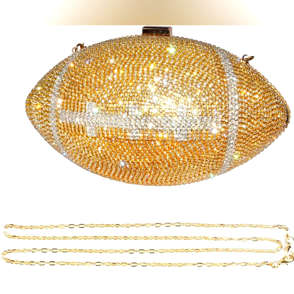 Beautiful Gold Rhinestone Football Purse ( more colors availab…